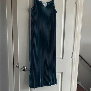 Sam Edelman Teal Pleated Sleeveless Maxi Dress